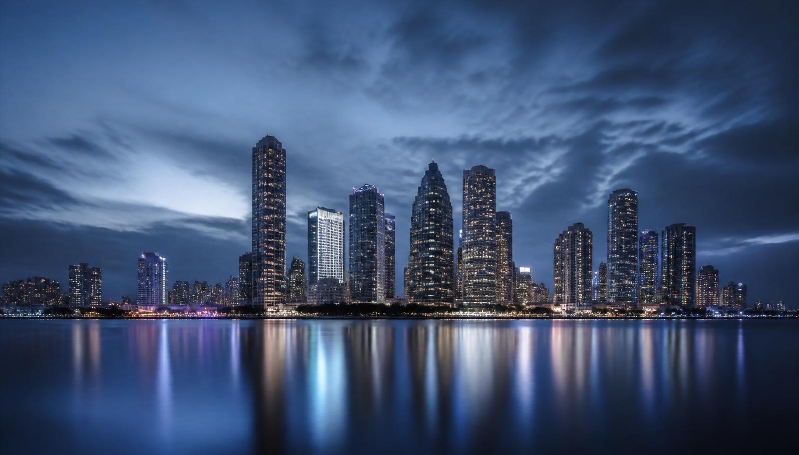 Miami skyline at blue hour